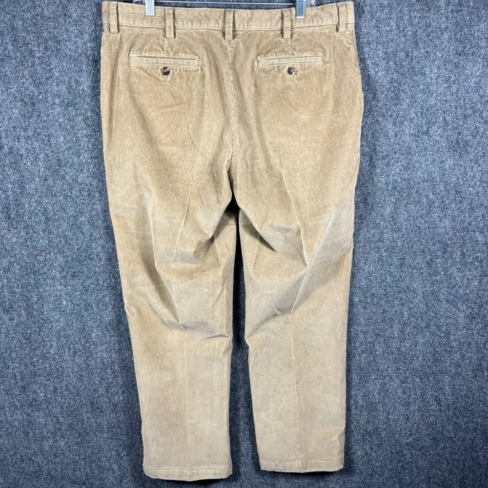 L.L.Bean Corduroy Pants Mens 38x30 Tan Classic Fit Stretch Trousers 502835